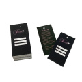 High quality personal printed logo matte finish white coated paper hair tag swing garment tags
